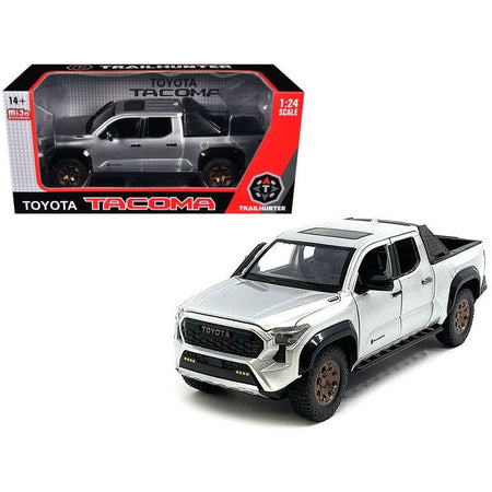 2024 Toyota Tacoma Trailhunter Edition Pickup Truck Silver Metallic 1/24 Diecast Model Car-Kingstoy-ModelCars.com