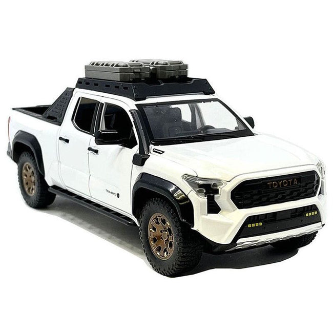 2024 Toyota Tacoma Trailhunter Edition Pickup Truck White Metallic 1/24 Diecast Model Car - Kingstoy - ModelCars.com