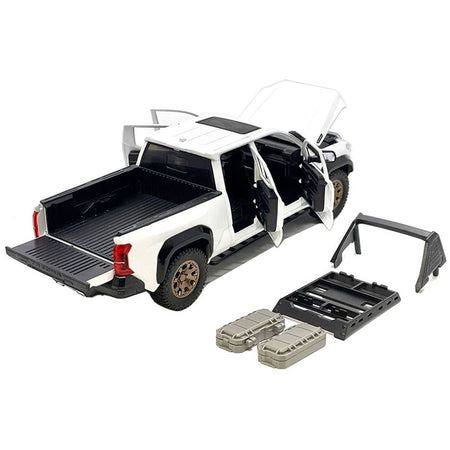 2024 Toyota Tacoma Trailhunter Edition Pickup Truck White Metallic 1/24 Diecast Model Car-Kingstoy-ModelCars.com