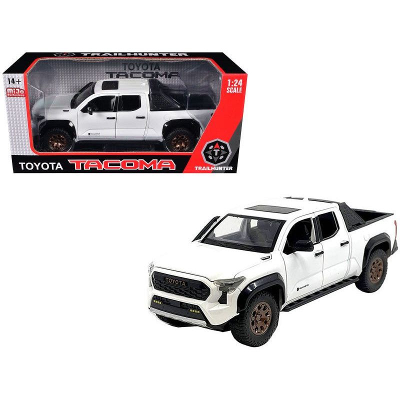 2024 Toyota Tacoma Trailhunter Edition Pickup Truck White Metallic 1/24 Diecast Model Car - Kingstoy - ModelCars.com