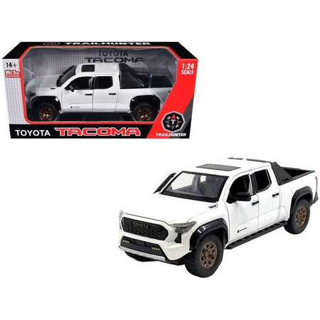 2024 Toyota Tacoma Trailhunter Edition Pickup Truck White Metallic 1/24 Diecast Model Car-Kingstoy-ModelCars.com