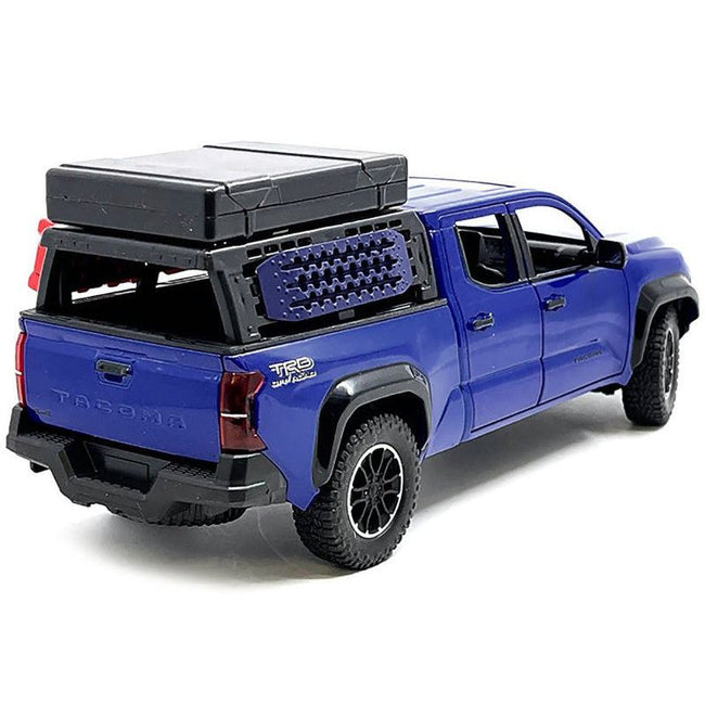2024 Toyota Tacoma TRD Off - Road Edition Pickup Truck Blue Metallic with Bed Camper 1/24 Diecast Model Car - Kingstoy - ModelCars.com