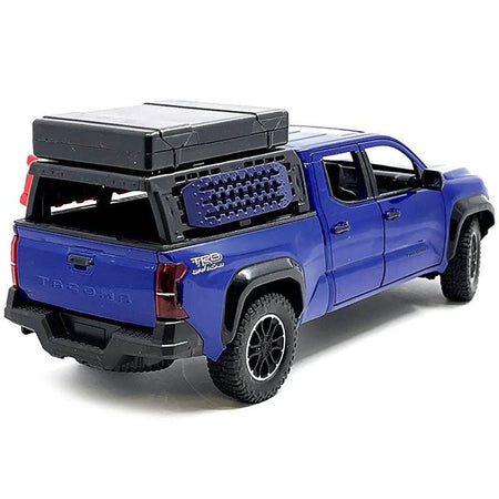 2024 Toyota Tacoma TRD Off-Road Edition Pickup Truck Blue Metallic with Bed Camper 1/24 Diecast Model Car-Kingstoy-ModelCars.com