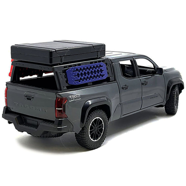 2024 Toyota Tacoma TRD Off - Road Edition Pickup Truck Gray with Bed Camper 1/24 Diecast Model Car - Kingstoy - ModelCars.com