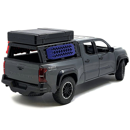 2024 Toyota Tacoma TRD Off-Road Edition Pickup Truck Gray with Bed Camper 1/24 Diecast Model Car-Kingstoy-ModelCars.com