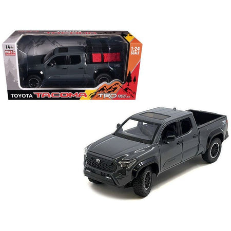 2024 Toyota Tacoma TRD Off-Road Edition Pickup Truck Gray with Bed Camper 1/24 Diecast Model Car-Kingstoy-ModelCars.com