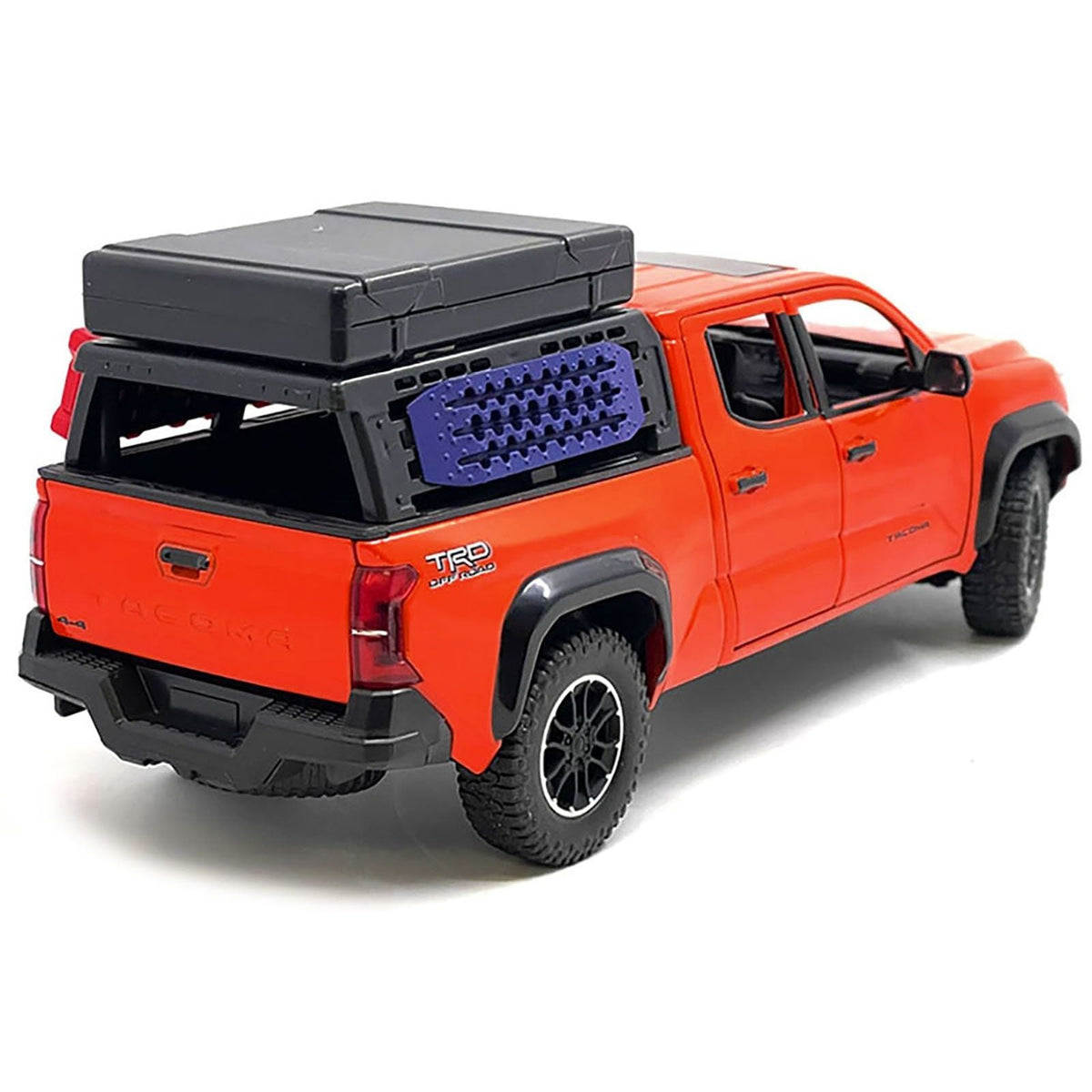 2024 Toyota Tacoma TRD Off-Road Edition Pickup Truck Octane Orange with Bed Camper 1/24 Diecast Model Car-Kingstoy-ModelCars.com