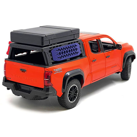 2024 Toyota Tacoma TRD Off-Road Edition Pickup Truck Octane Orange with Bed Camper 1/24 Diecast Model Car-Kingstoy-ModelCars.com