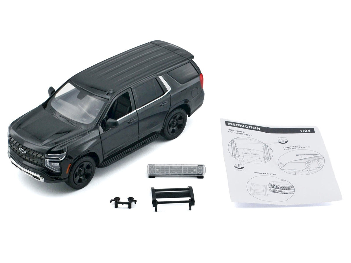 2025 Chevrolet Tahoe PPV Black "Custom Builder's Kit - Law Enforcement and Public Service" Series 1/24 Diecast Model Car by Motormax-Motormax-ModelCars.com