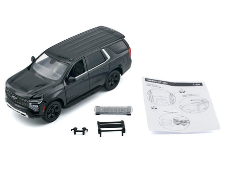 2025 Chevrolet Tahoe PPV Black "Custom Builder's Kit - Law Enforcement and Public Service" Series 1/24 Diecast Model Car by Motormax-Motormax-ModelCars.com
