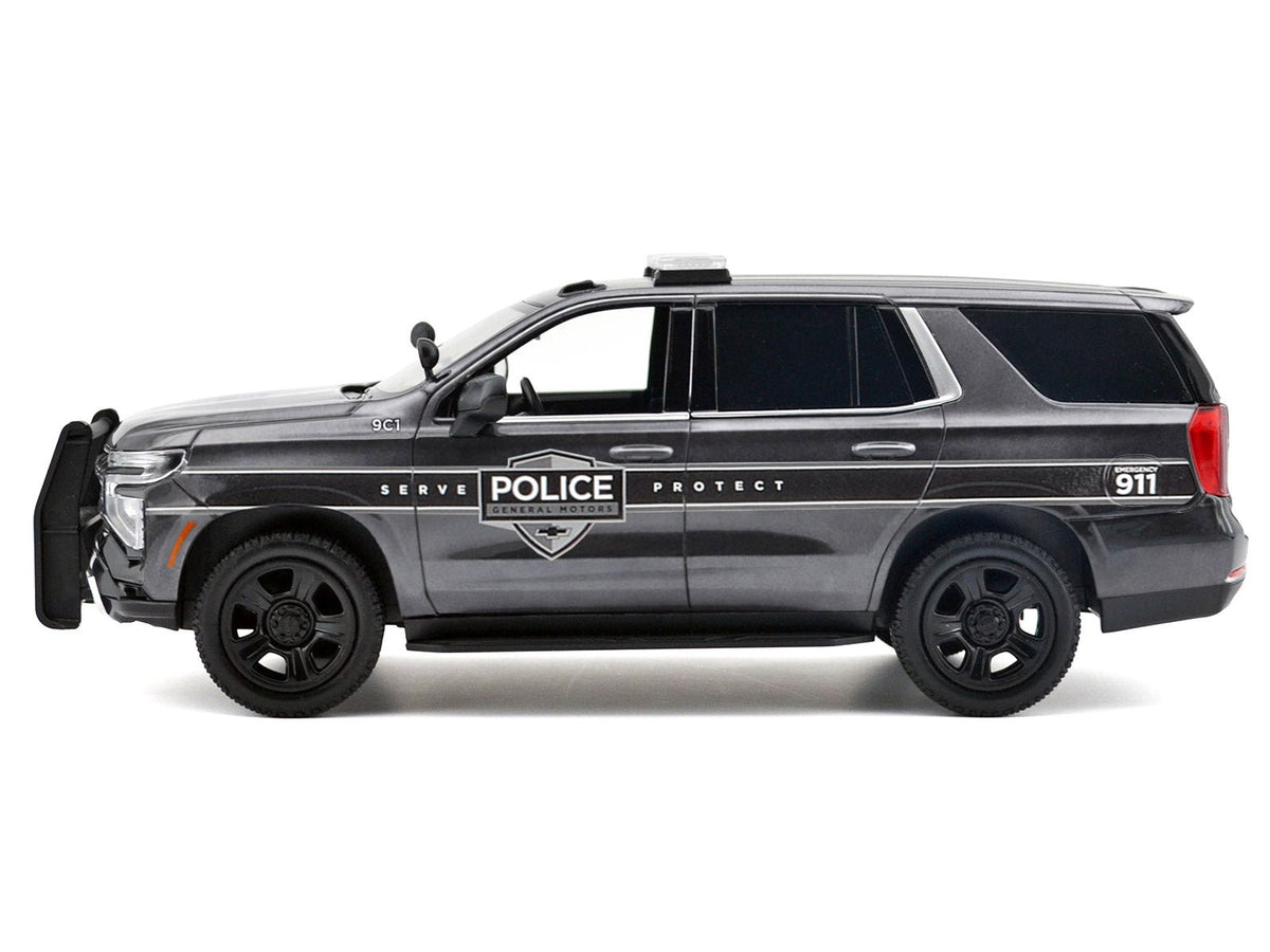 2025 Chevrolet Tahoe PPV "General Motors Police" Gray Metallic "Custom Builder's Kit - Law Enforcement and Public Service" Series 1/24 Diecast Model Car by Motormax-Motormax-ModelCars.com