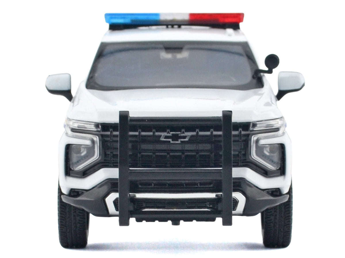 2025 Chevrolet Tahoe PPV "RCMP (Royal Canadian Mounted Police)" White with Stripes with Flashing Light Bar and Front and Rear Lights and Sounds 1/24 Diecast Model Car by Motormax-Motormax-ModelCars.com