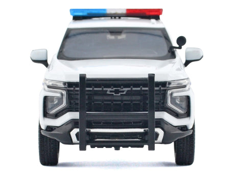 2025 Chevrolet Tahoe PPV "RCMP (Royal Canadian Mounted Police)" White with Stripes with Flashing Light Bar and Front and Rear Lights and Sounds 1/24 Diecast Model Car by Motormax-Motormax-ModelCars.com