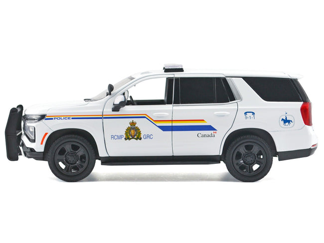 2025 Chevrolet Tahoe PPV with Light Bar "RCMP Royal Canadian Mounted Police" White "Law Enforcement and Public Service" Series 1/24 Diecast Model Car by Motormax-Motormax-ModelCars.com