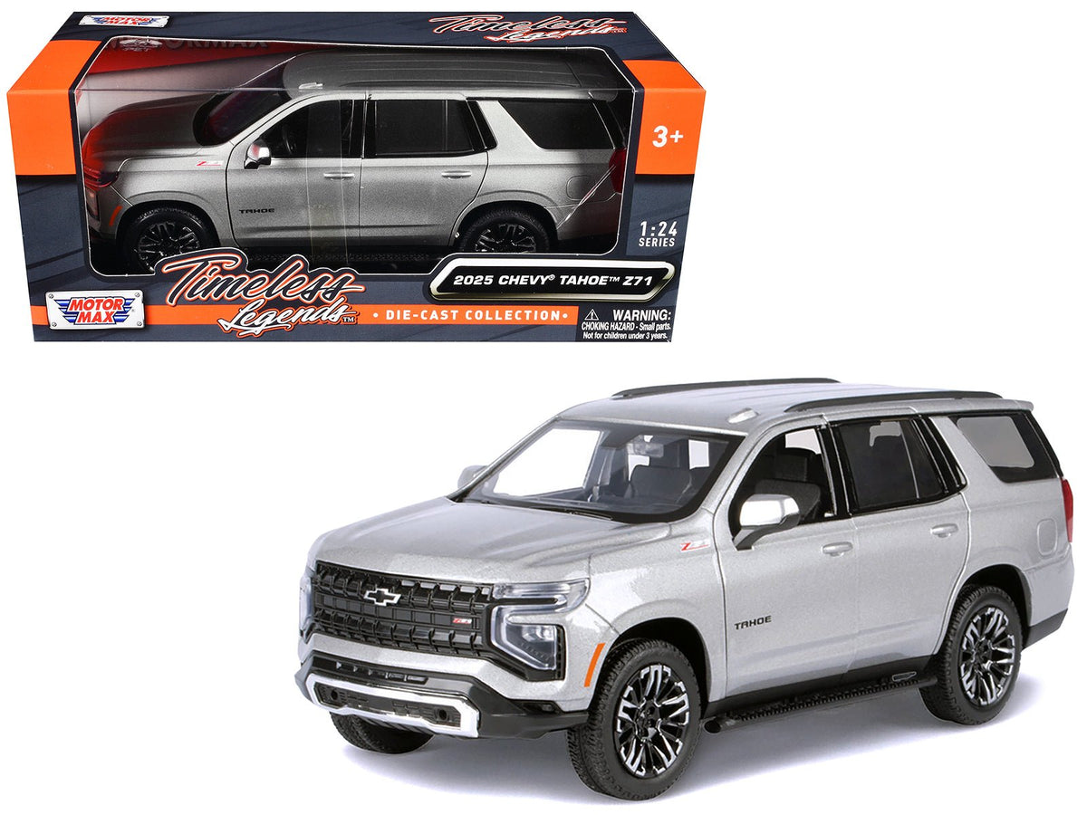 2025 Chevrolet Tahoe Z71 Gray Metallic "Timeless Legends" Series 1/24 Diecast Model Car by Motormax-Motormax-ModelCars.com