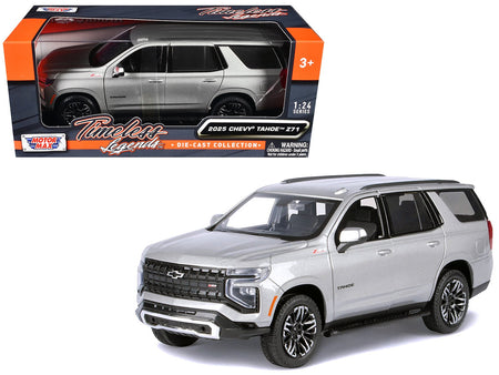 2025 Chevrolet Tahoe Z71 Gray Metallic "Timeless Legends" Series 1/24 Diecast Model Car by Motormax-Motormax-ModelCars.com