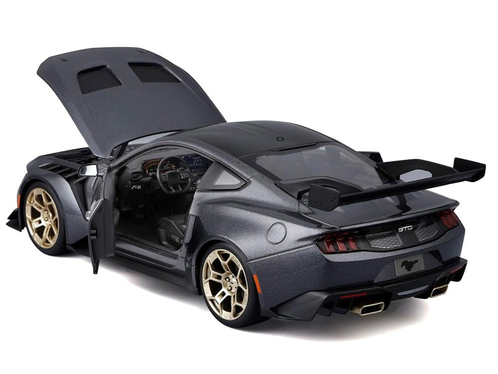 2025 Ford Mustang GTD Dark Gray Metallic with Black Top "Special Edition" Series 1/18 Diecast Model Car by Maisto-Maisto-ModelCars.com