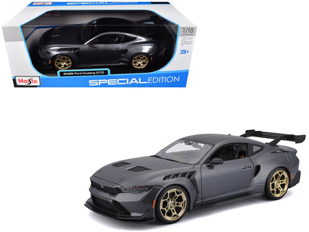 2025 Ford Mustang GTD Dark Gray Metallic with Black Top "Special Edition" Series 1/18 Diecast Model Car by Maisto-Maisto-ModelCars.com