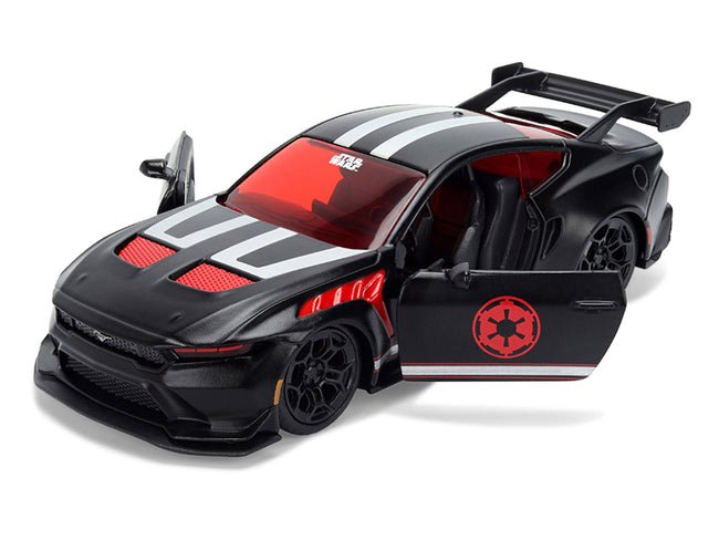 2025 Ford Mustang GTD "Darth Vader" Matt Black with Silver Stripes and Graphics "Star Wars" "Hollywood Rides" Series 1/32 Diecast Car Model by Jada-Jada-ModelCars.com