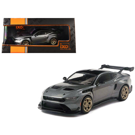2025 Ford Mustang GTD Gray Metallic with Black Top 1/43 Diecast Model by IXO Models-IXO-ModelCars.com