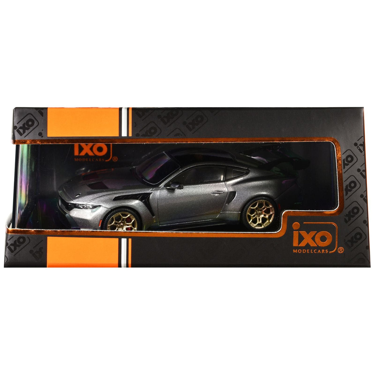 2025 Ford Mustang GTD Gray Metallic with Black Top 1/43 Diecast Model by IXO Models-IXO-ModelCars.com