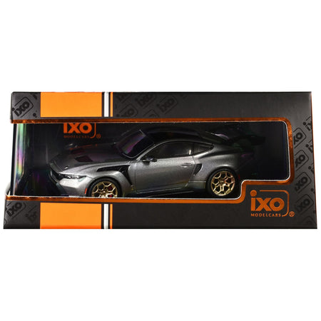 2025 Ford Mustang GTD Gray Metallic with Black Top 1/43 Diecast Model by IXO Models-IXO-ModelCars.com