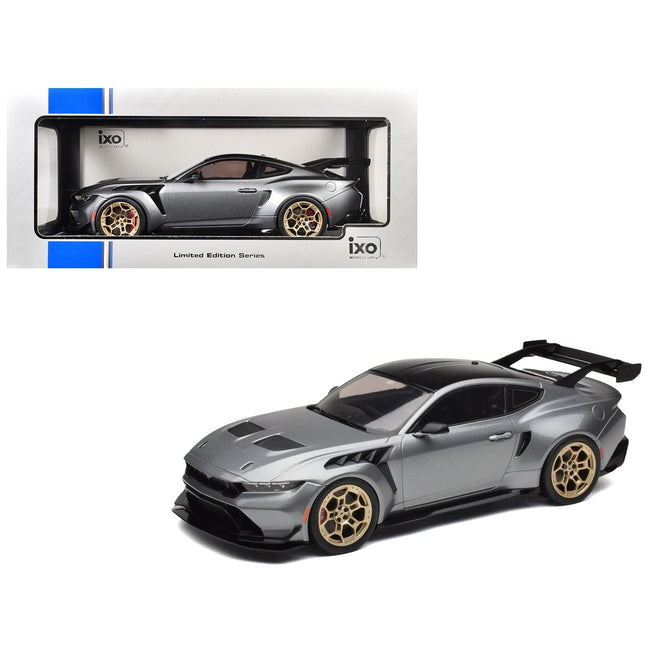 2025 Ford Mustang GTD Gray Metallic with Black Top "Limited Edition" Series 1/18 Diecast Model Car by IXO Models-IXO-ModelCars.com
