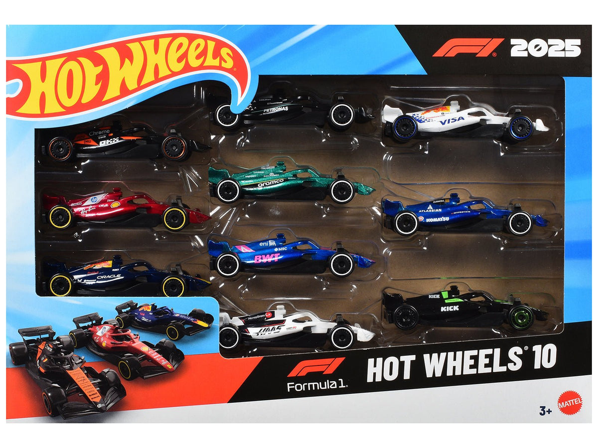2025 Formula 1 World Championship 10 piece Set Diecast Model Cars by Hot Wheels-Hotwheels-ModelCars.com