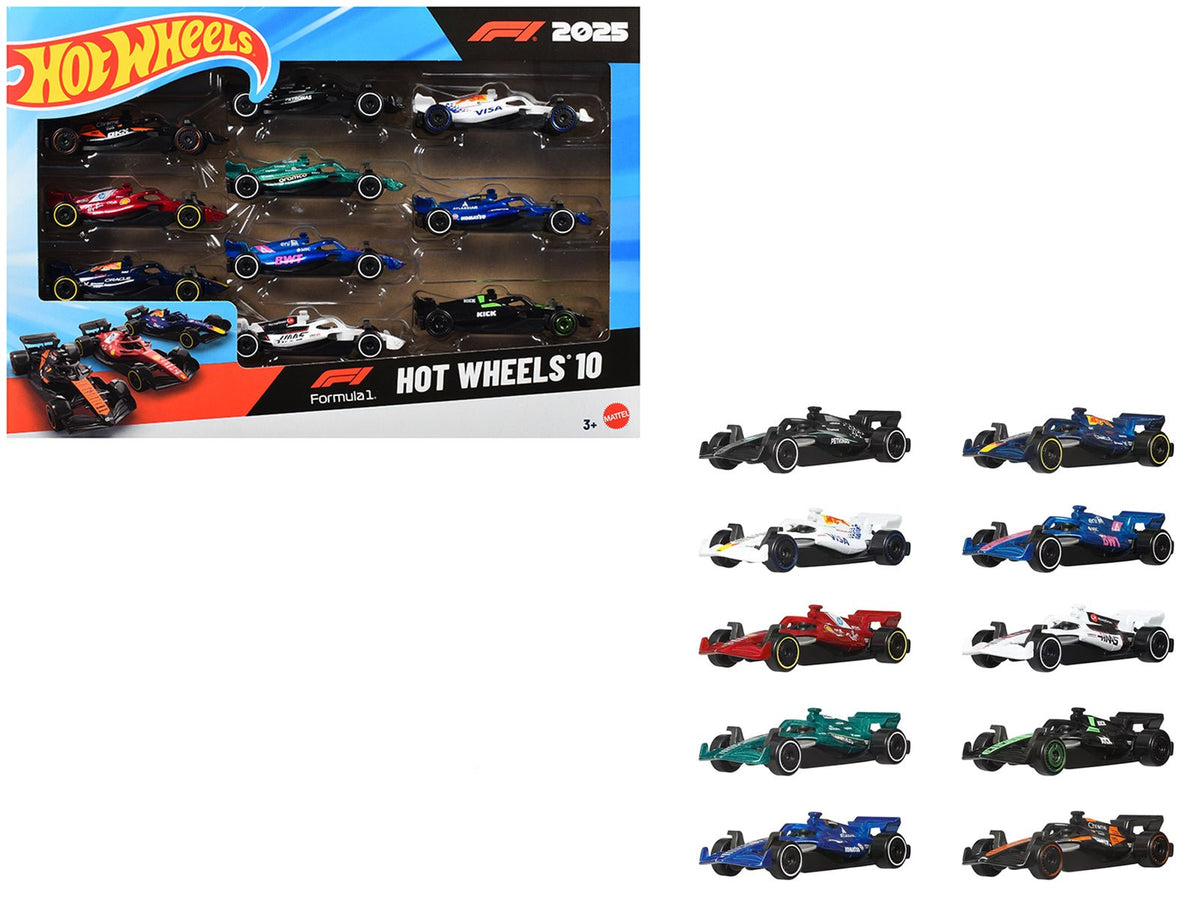 2025 Formula 1 World Championship 10 piece Set Diecast Model Cars by Hot Wheels-Hotwheels-ModelCars.com