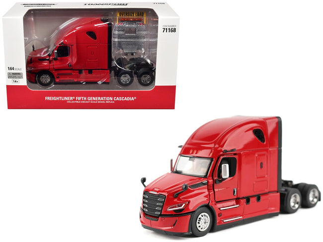 2025 Freightliner Cascadia Gen-5 Sleeper Cab Truck Tractor Red "Transport Series" 1/64 Diecast Model by Diecast Masters-Diecast Masters-ModelCars.com
