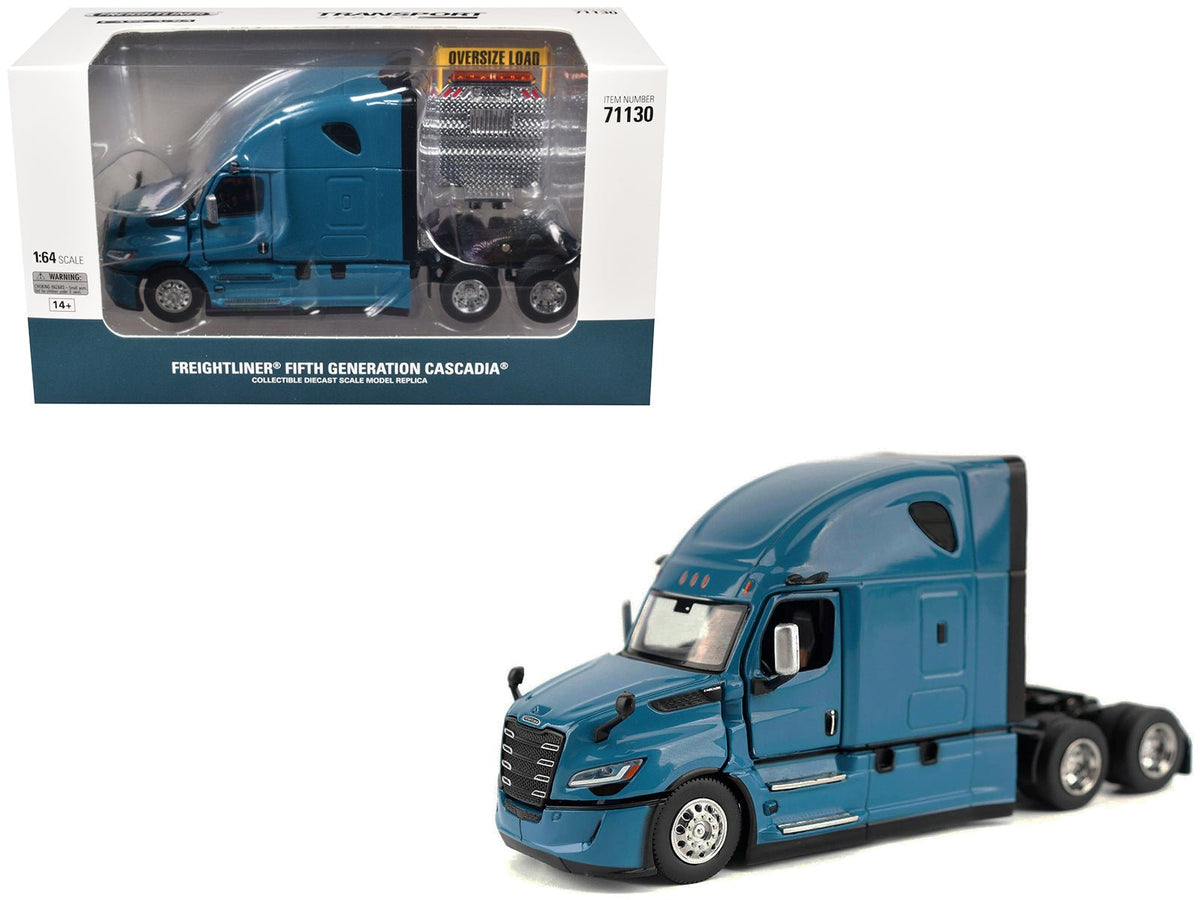 2025 Freightliner Cascadia Gen-5 Sleeper Cab Truck Tractor Signature Blue "Transport Series" 1/64 Diecast Model by Diecast Masters-Diecast Masters-ModelCars.com