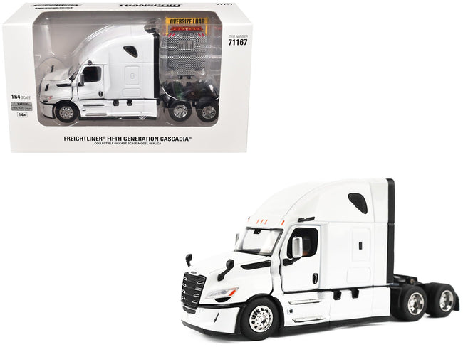 2025 Freightliner Cascadia Gen-5 Sleeper Cab Truck Tractor Winter White "Transport Series" 1/64 Diecast Model by Diecast Masters-Diecast Masters-ModelCars.com