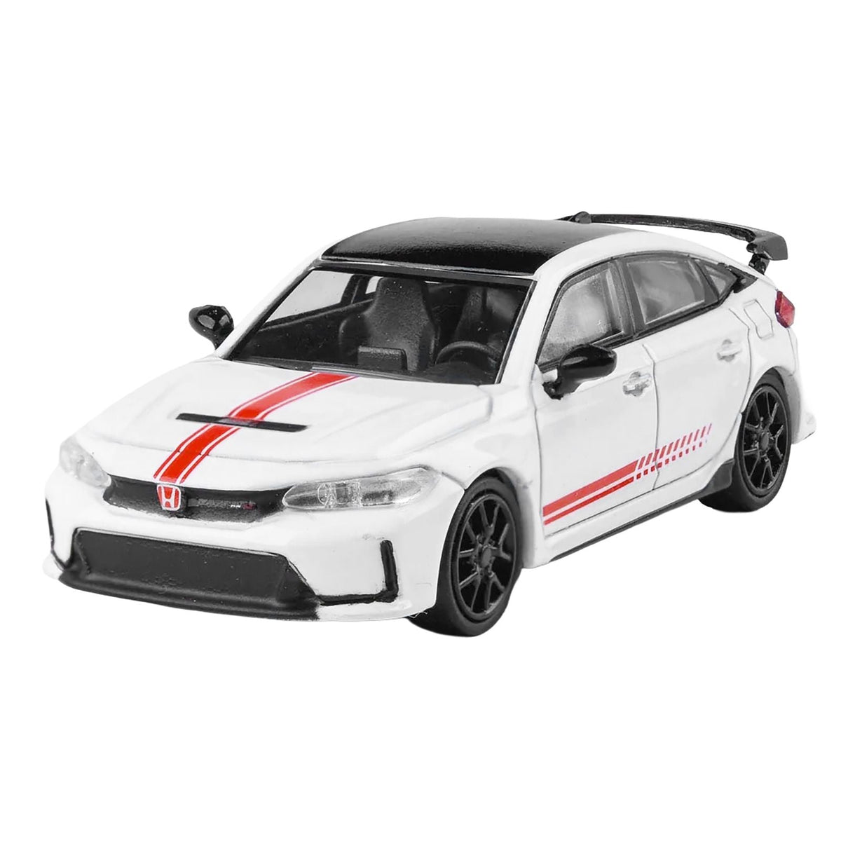 2025 Honda Civic Type R FL5 "Ultimate Edition" White with Red Stripes and Black Top 1/64 Diecast Model Car by Paragon-Paragon-ModelCars.com