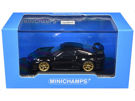 2025 Porsche 911 (992.2) GT3 Weissach Package Black with Carbon Stripe Limited Edition to 240 pieces Worldwide 1/64 Diecast Model Car by Minichamps-Minichamps-ModelCars.com