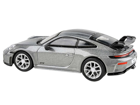 2025 Porsche 911 GT3 (992.2) GT Silver Metallic with Carbon Stripe 1/64 Diecast Model Car by Paragon Models-Paragon-ModelCars.com