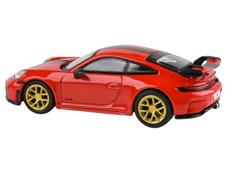 2025 Porsche 911 GT3 (992.2) Guards Red with Carbon Stripe and Gold Wheels 1/64 Diecast Model Car by Paragon Models-Paragon-ModelCars.com