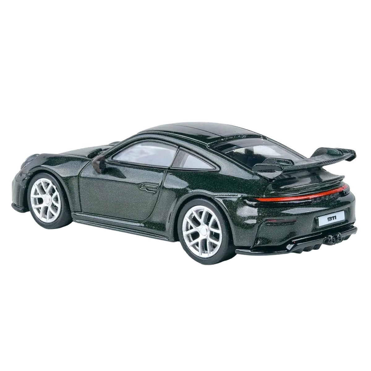 2025 Porsche 911 GT3 (992.2) Oak Green Metallic Neo with Carbon Stripe 1/64 Diecast Model Car by Paragon-Paragon-ModelCars.com