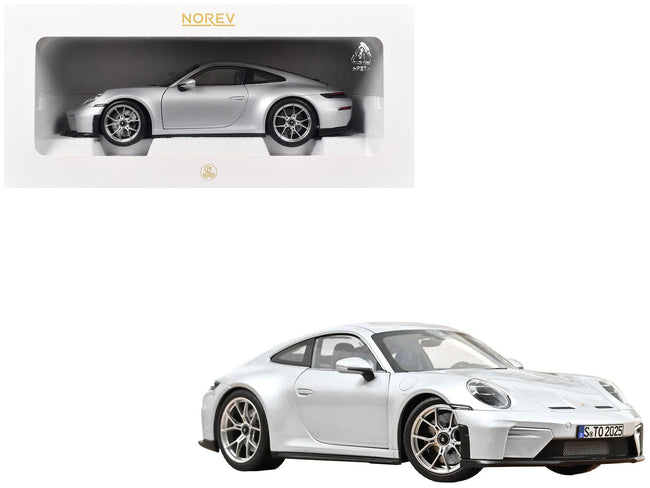 2025 Porsche 911 GT3 Touring GT Silver Metallic 1/18 Diecast Model Car by Norev-Norev-ModelCars.com