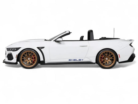 2025 Shelby Mustang Supersnake Convertible White with Blue Stripes 1/18 Model Car by GT Spirit-GT Spirit-ModelCars.com