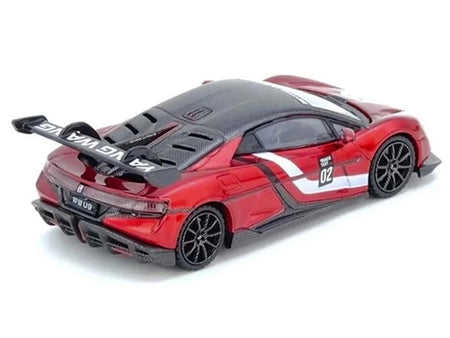 2025 Yangwang U9 Xtreme Test Car 02 Red Metallic with White Stripes and Carbon Top "World Fastest EV Supercar" 1/64 Diecast Model Car by Inno Models-Inno Models-ModelCars.com