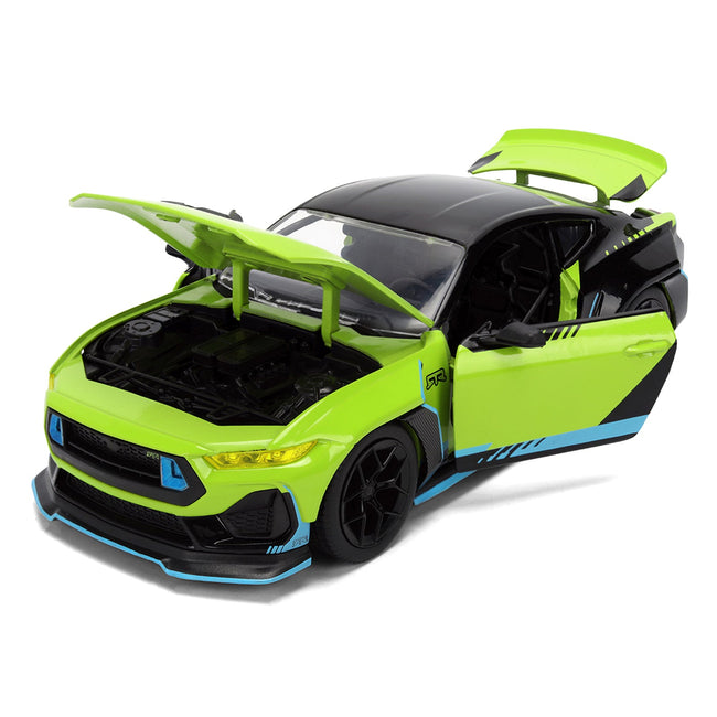 2026 Ford Mustang RTR Spec 5-D Lime Green with Black Top and Graphics "Hyper-Spec" Series 1/24 Diecast Model Car by Jada-Jada-ModelCars.com