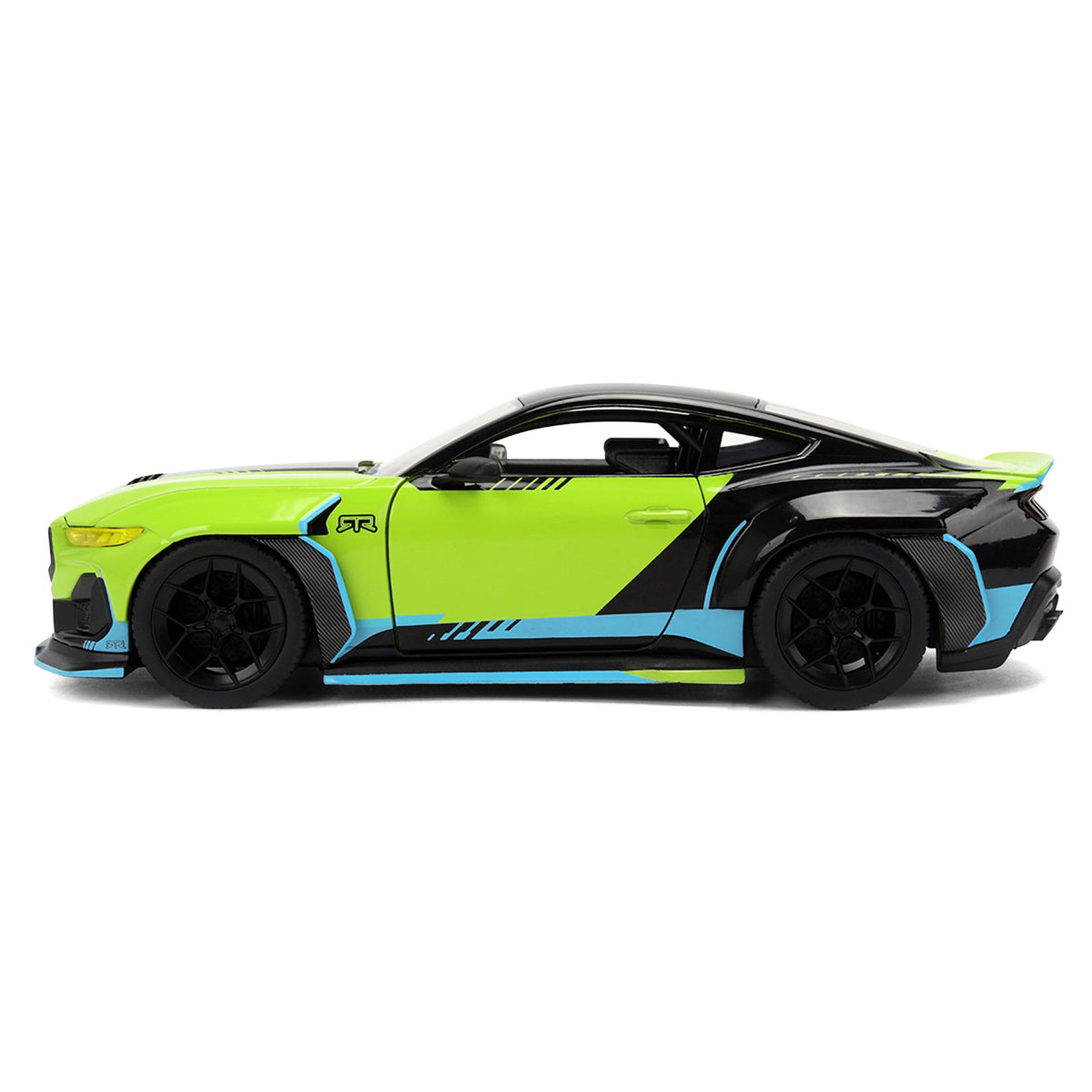 2026 Ford Mustang RTR Spec 5-D Lime Green with Black Top and Graphics "Hyper-Spec" Series 1/24 Diecast Model Car by Jada-Jada-ModelCars.com