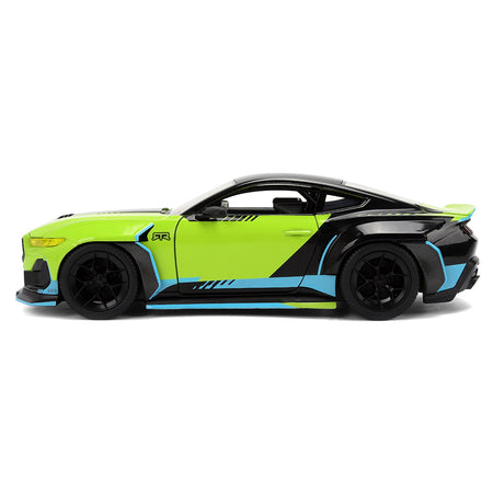 2026 Ford Mustang RTR Spec 5-D Lime Green with Black Top and Graphics "Hyper-Spec" Series 1/24 Diecast Model Car by Jada-Jada-ModelCars.com