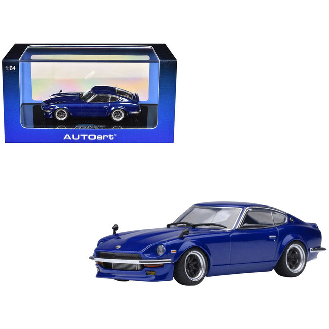 Nissan Fairlady Z RHD (Right Hand Drive) "Akuma No Z" Blue Metallic "Wangan Midnight - Comic #1 Version" Manga 1/64 Model Car by Autoart