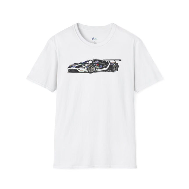 Cartoon Art 24 Hours of Le Mans Ford GT Unisex T-Shirt - Racing Enthusiast Apparel
