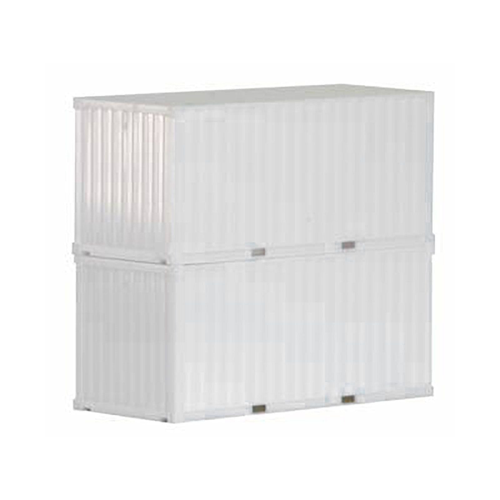 20ft Container White Set of 2 pieces 1/87 (HO) Plastic Model by Promotex - Promotex - ModelCars.com