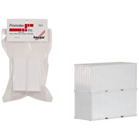20ft Container White Set of 2 pieces 1/87 (HO) Plastic Model by Promotex - Promotex - ModelCars.com