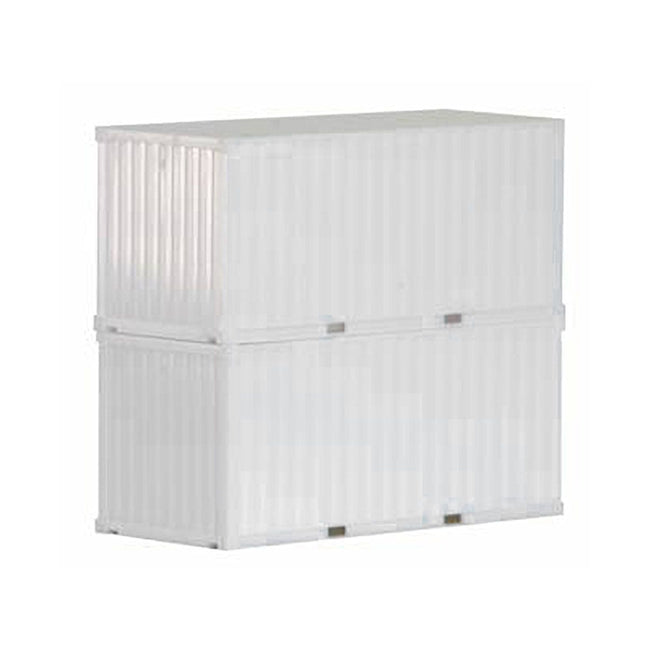 20ft Container White Set of 2 pieces 1/87 (HO) Plastic Model by Promotex-Promotex-ModelCars.com