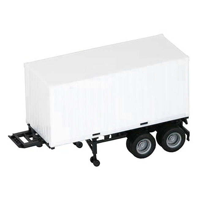 20ft Container with Chassis White 1/87 (HO) Plastic Model by Promotex-Promotex-ModelCars.com
