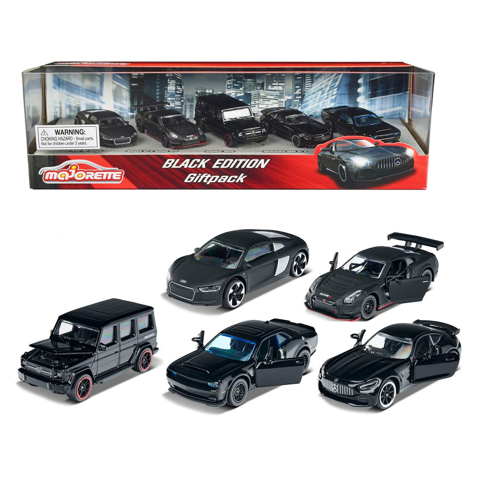 Black Edition (2023) Giftpack 5 Piece Set 1/64 Diecast Model Cars by Majorette